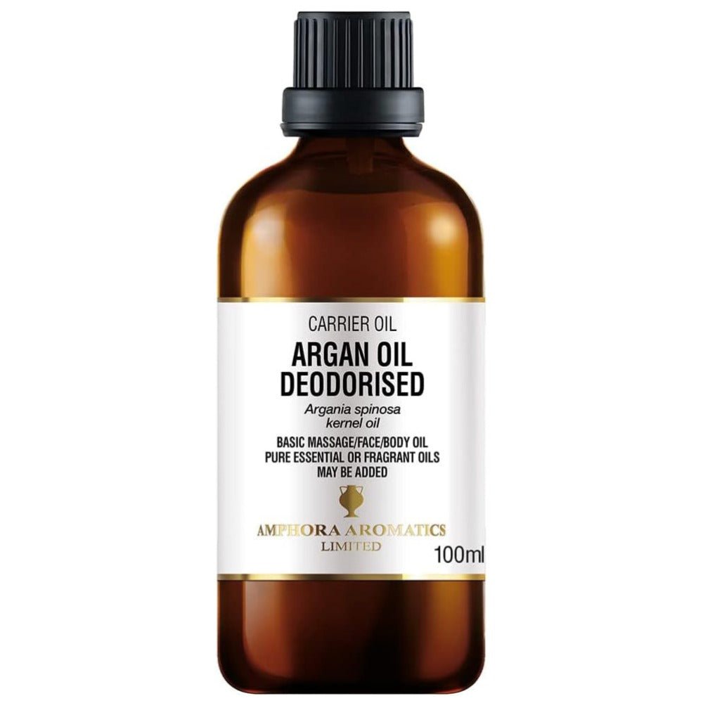 Deodorised Argan Vegetable Oil Glass 100ml - Amphora Aromatics - Carrier Oils - Eco Natural Products