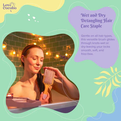 Detangling Bamboo Paddle Hair Brush 1pc - Love Cocobo - Paddle Hairbrushes - Love Cocobo