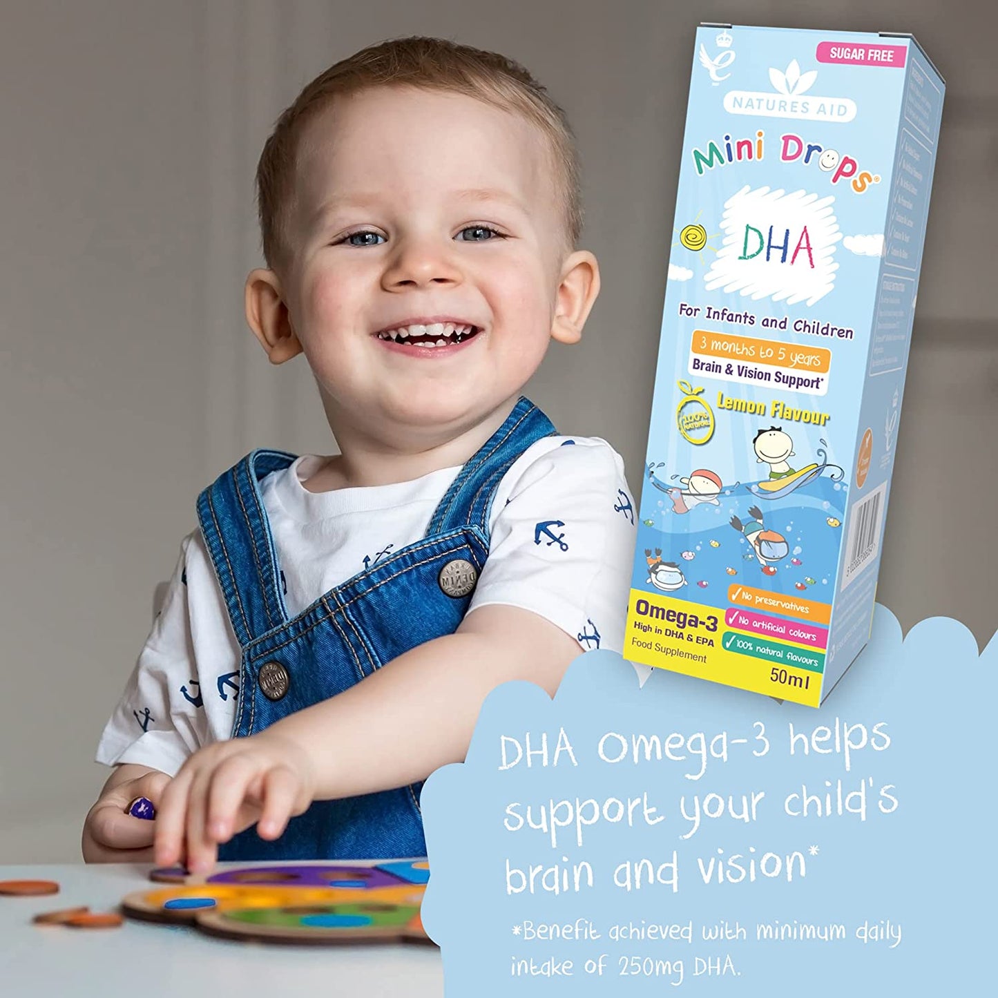 DHA Mini Drops for Infants & Children 50ml - Natures Aid - Vitamins & Supplements - Eco Natural Products