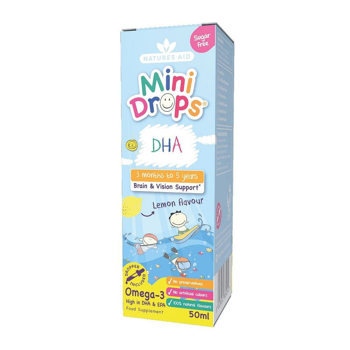 DHA Mini Drops for Infants & Children 50ml - Natures Aid - Vitamins & Supplements - Eco Natural Products