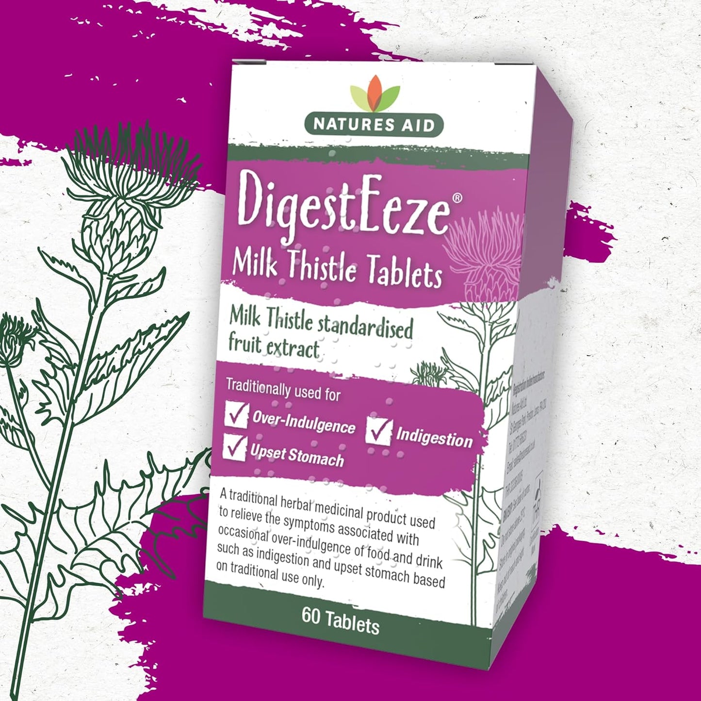 DigestEeze 150mg Milk Thistle 60 Tablets - Natures Aid - Vitamins & Supplements - Eco Natural Products