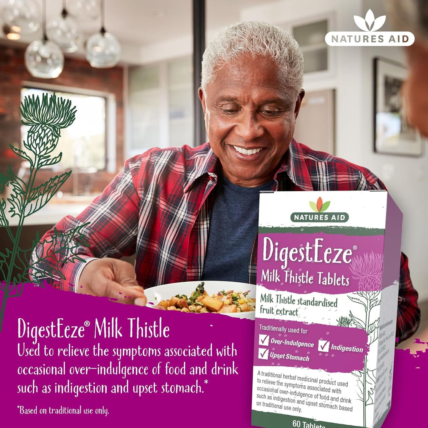 DigestEeze 150mg Milk Thistle 60 Tablets - Natures Aid - Vitamins & Supplements - Eco Natural Products