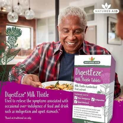 DigestEeze 150mg Milk Thistle 60 Tablets - Natures Aid - Vitamins & Supplements - Eco Natural Products