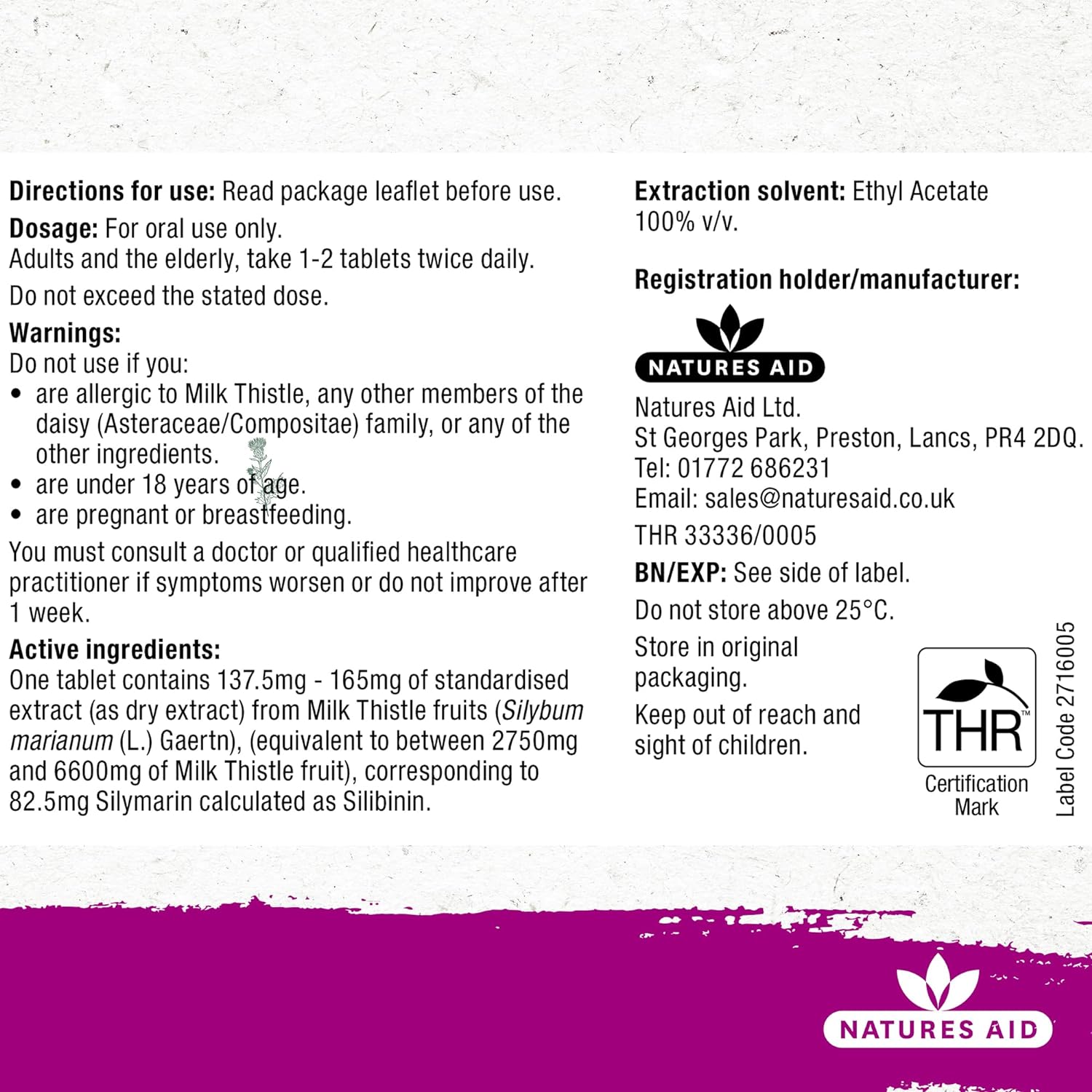 DigestEeze 150mg Milk Thistle 60 Tablets - Natures Aid - Vitamins & Supplements - Eco Natural Products