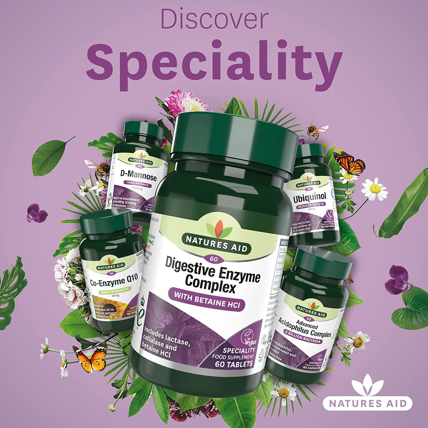 Digestive Enzyme Complex 60 Tablets - Eco Natural Products - Natures Aid - Vitamins & Supplements