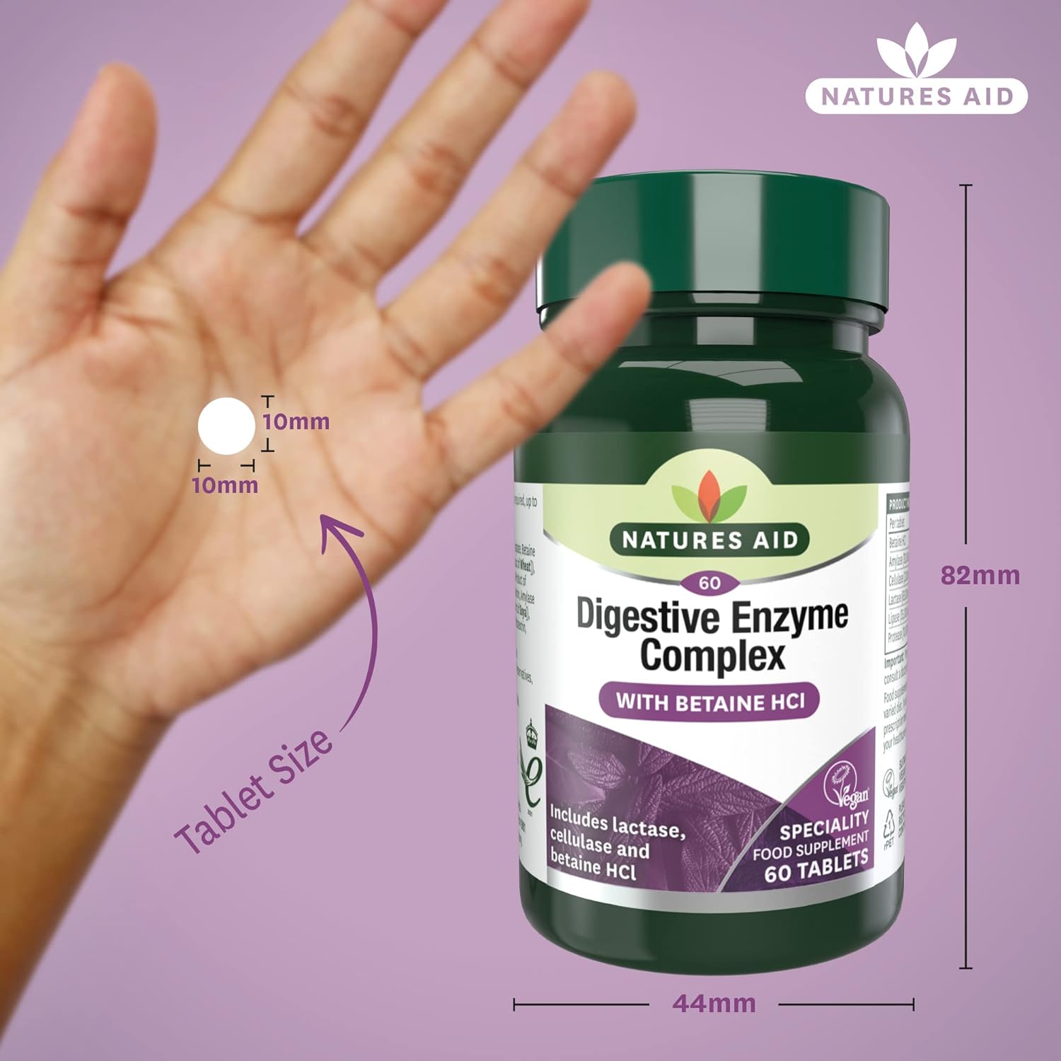 Digestive Enzyme Complex 60 Tablets - Eco Natural Products - Natures Aid - Vitamins & Supplements