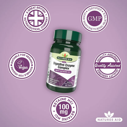 Digestive Enzyme Complex 60 Tablets - Natures Aid - Vitamins & Supplements - Eco Natural Products
