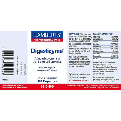 Digestizyme 100 Caps - Lamberts - Food Supplement - Eco Natural Products