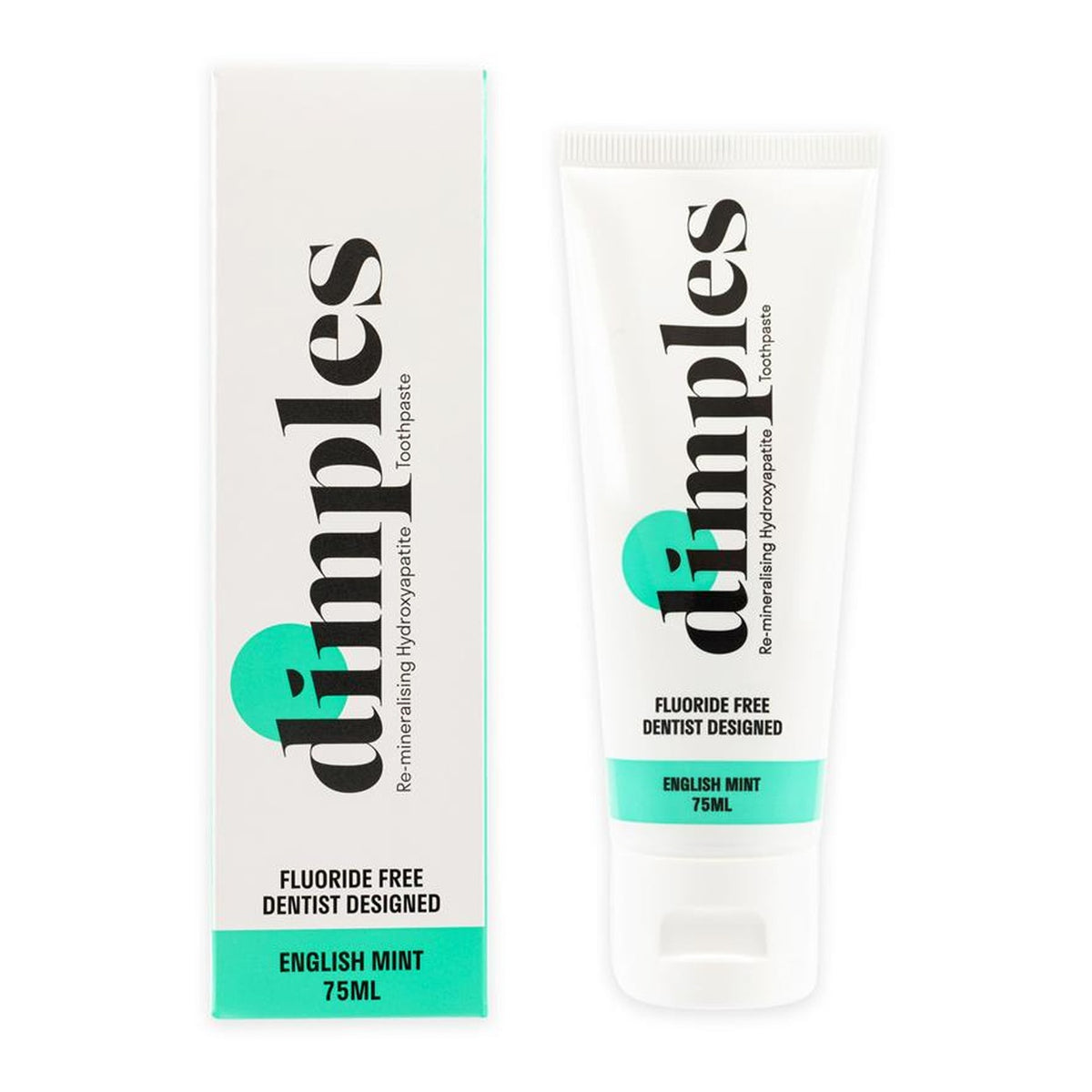 Dimples Fluoride Free Mint Toothpaste 75ml front of pack