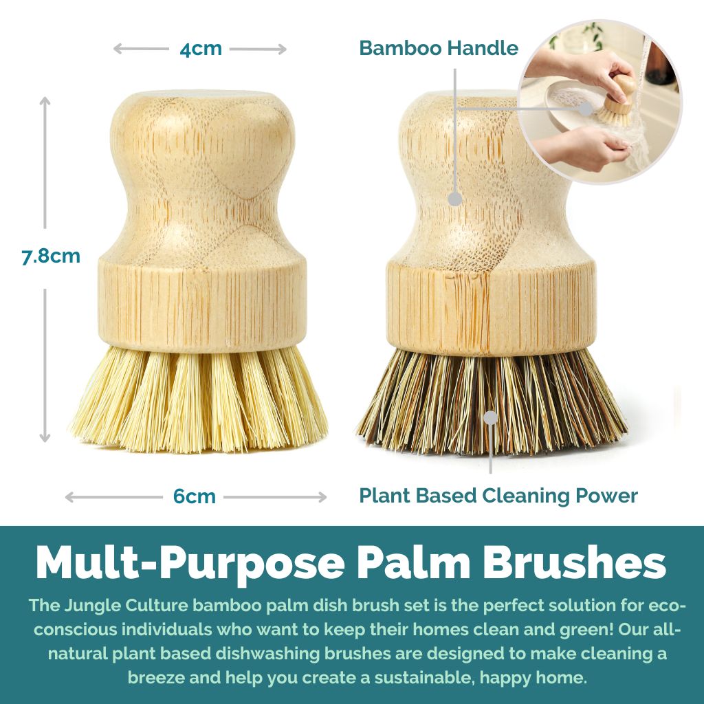 Reusable Bamboo Dish Brush Head (Firm Bristles)