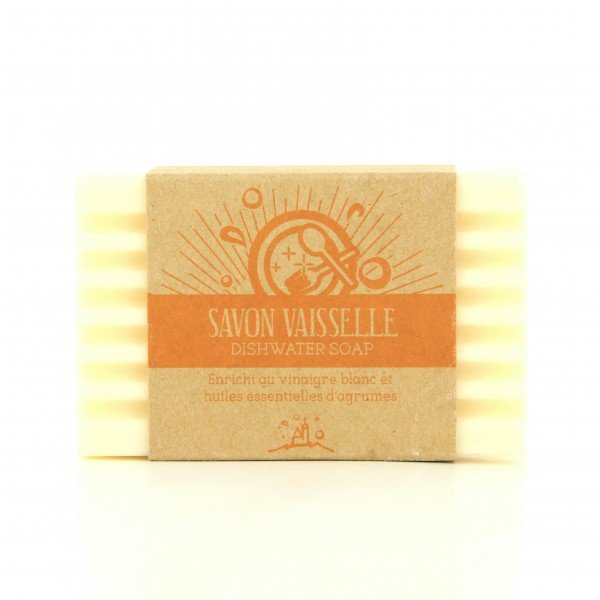 Dish Soap White Vinegar and Citrus 120g - FouFour - Savon de Marseille - Bar Soap - Eco Natural Products