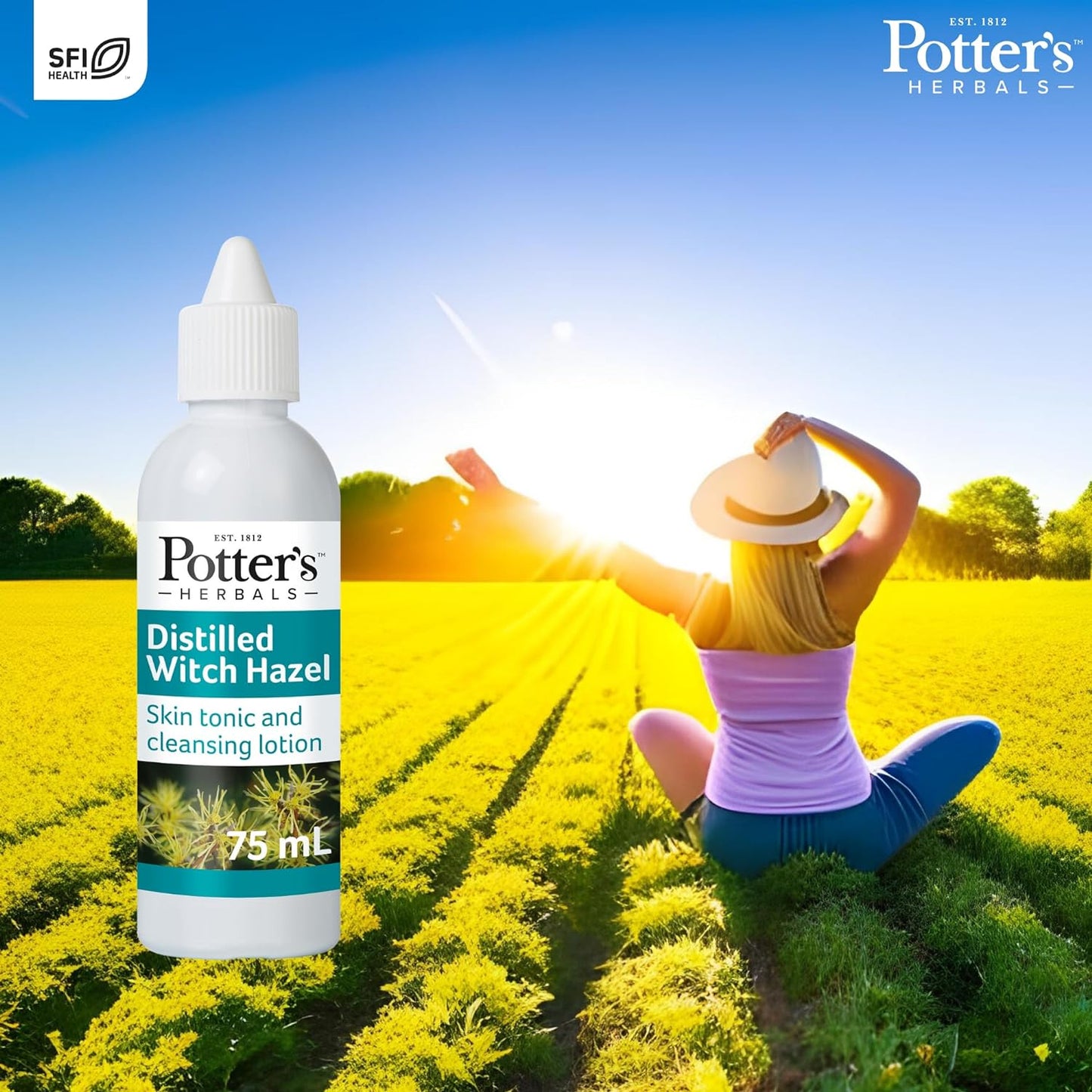 Distilled Witch Hazel 75ml - Potter's Herbals - Toner - Eco Natural Products