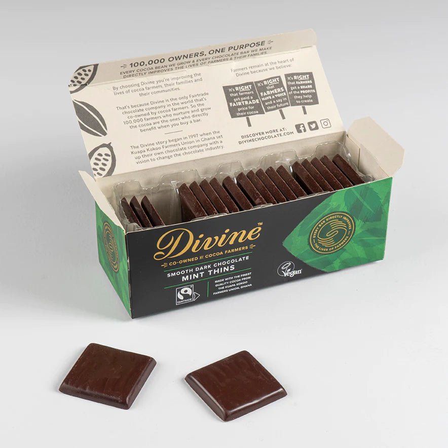 Divine Fairtrade Dark Chocolate Mint After Dinner Thins 200g - Eco Natural Products - Divine Chocolate - Chocolate