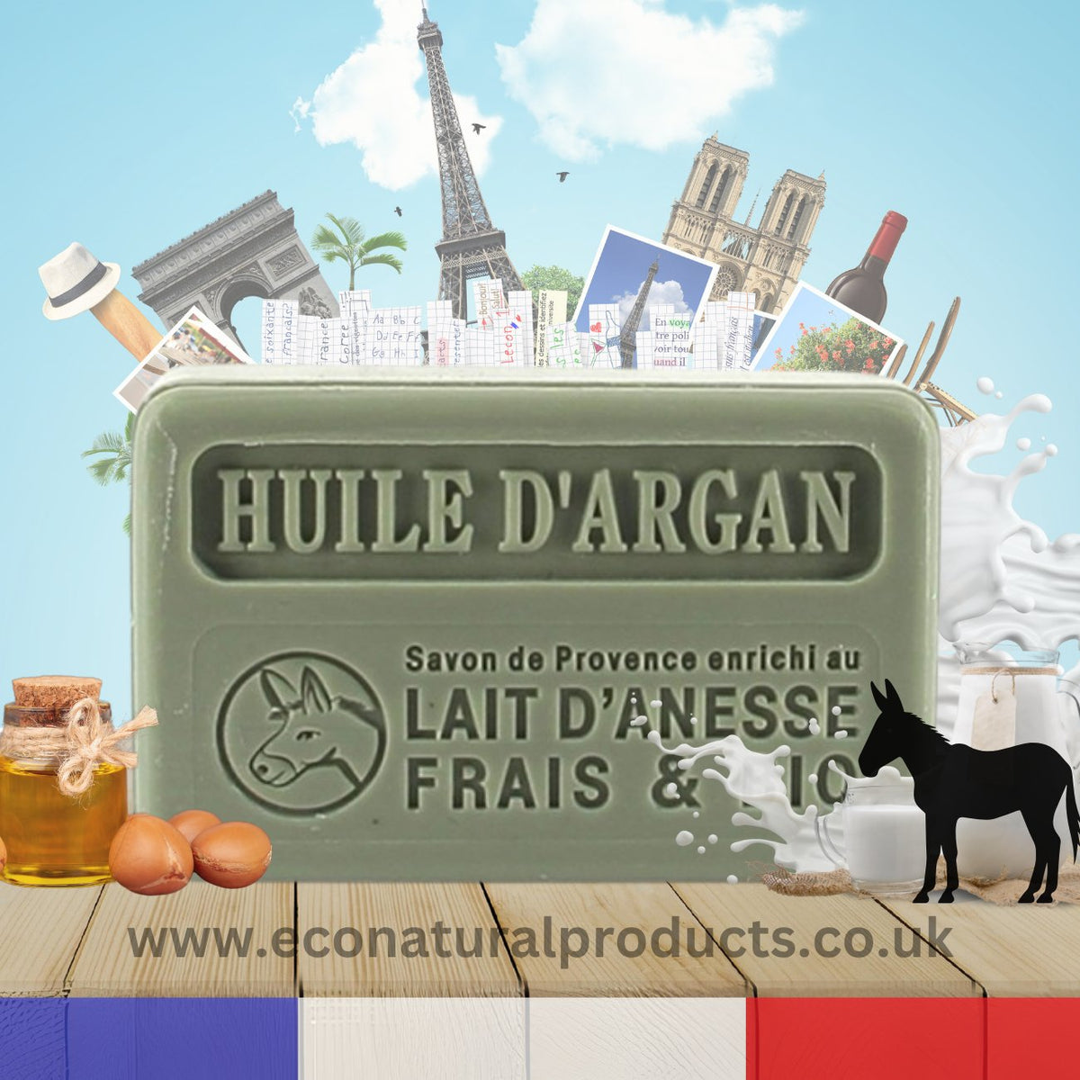 Donkey Milk Soap Argan 100g - FouFour - Savon de Marseille - Soap - Eco Natural Products