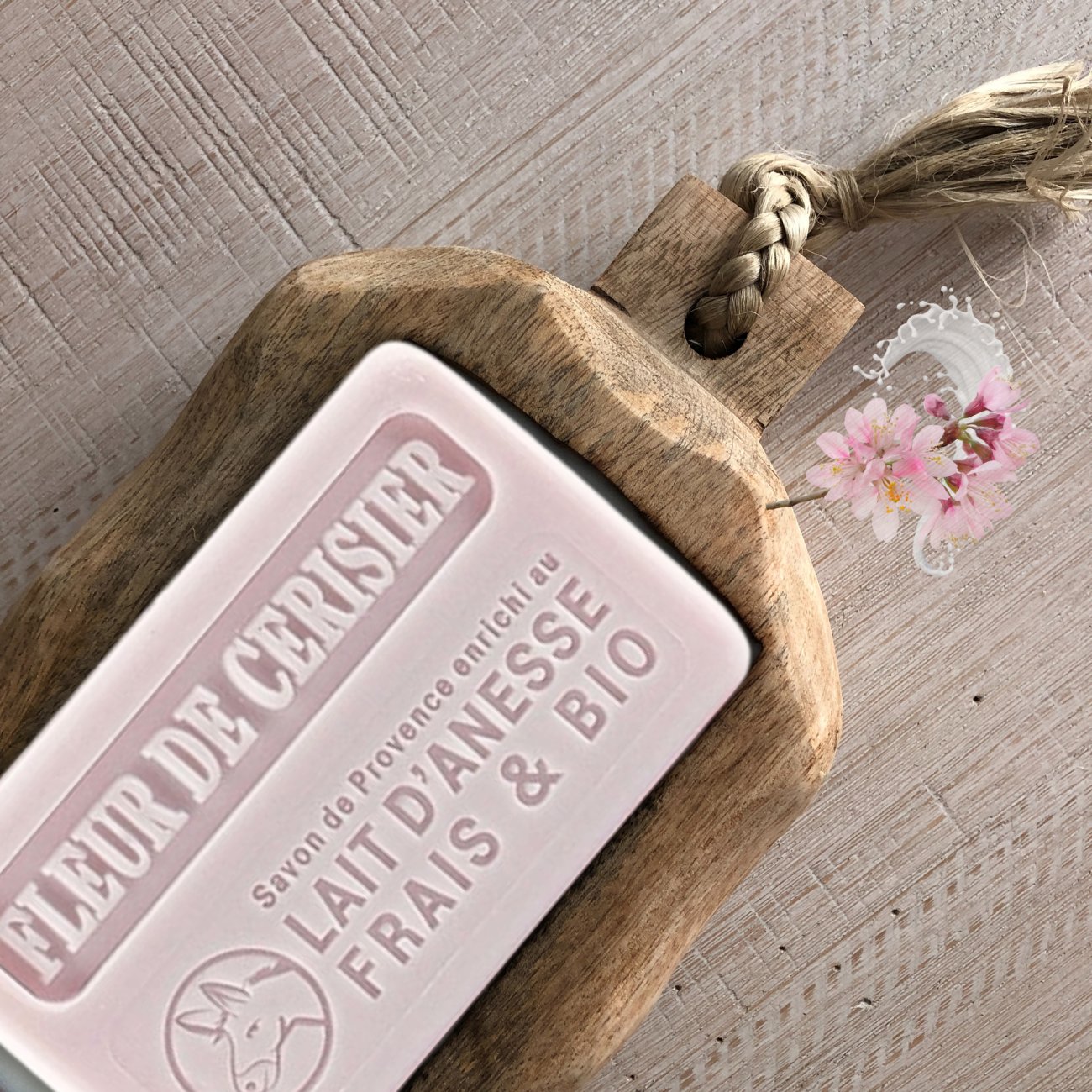 Donkey Milk Soap Cherry Blossom 100g - FouFour - Savon de Marseille - Soap Bar - Eco Natural Products