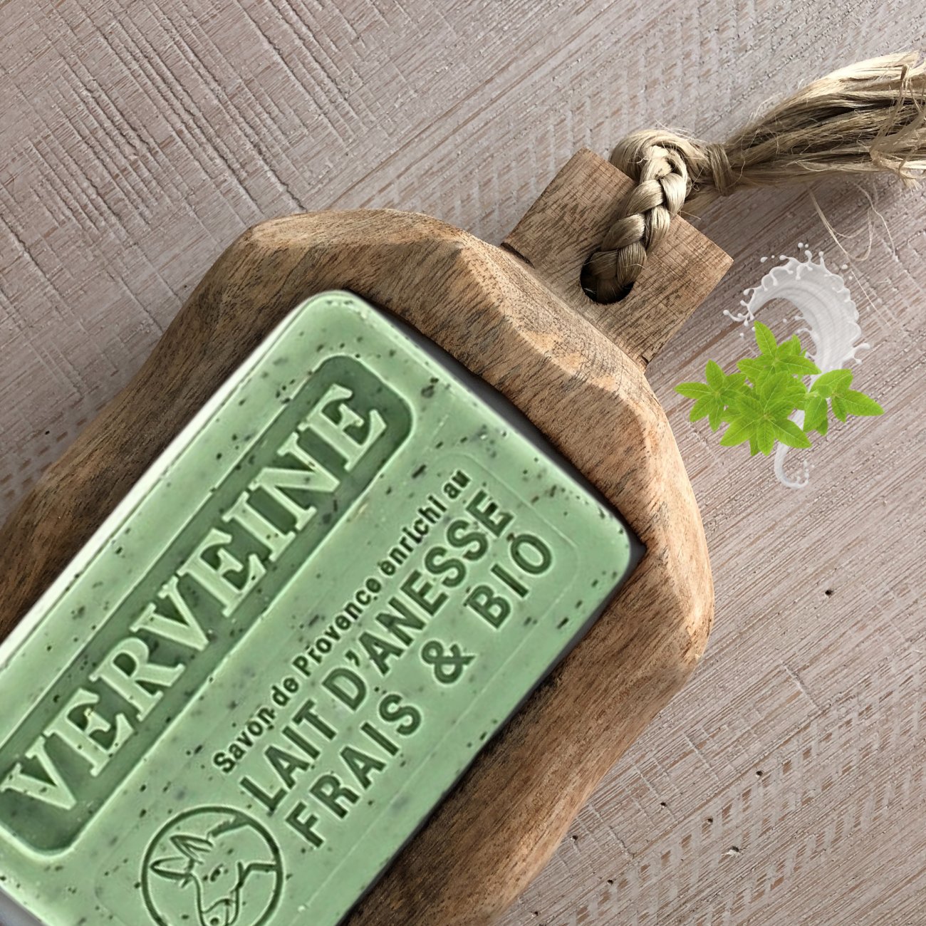 Donkey Milk Soap Crushed Verbena 100g - FouFour - Savon de Marseille - Bar Soap - Eco Natural Products