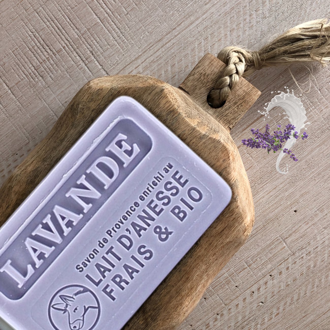 Donkey Milk Soap Lavender 100g - Eco Natural Products - FouFour - Savon de Marseille - Bar Soap