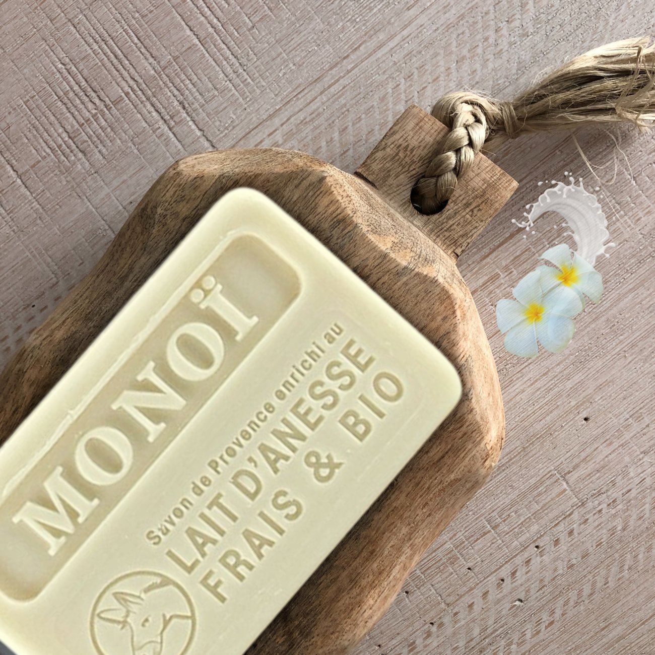 Donkey Milk Soap Monoi 100g - FouFour - Savon de Marseille - Bar Soap - Eco Natural Products