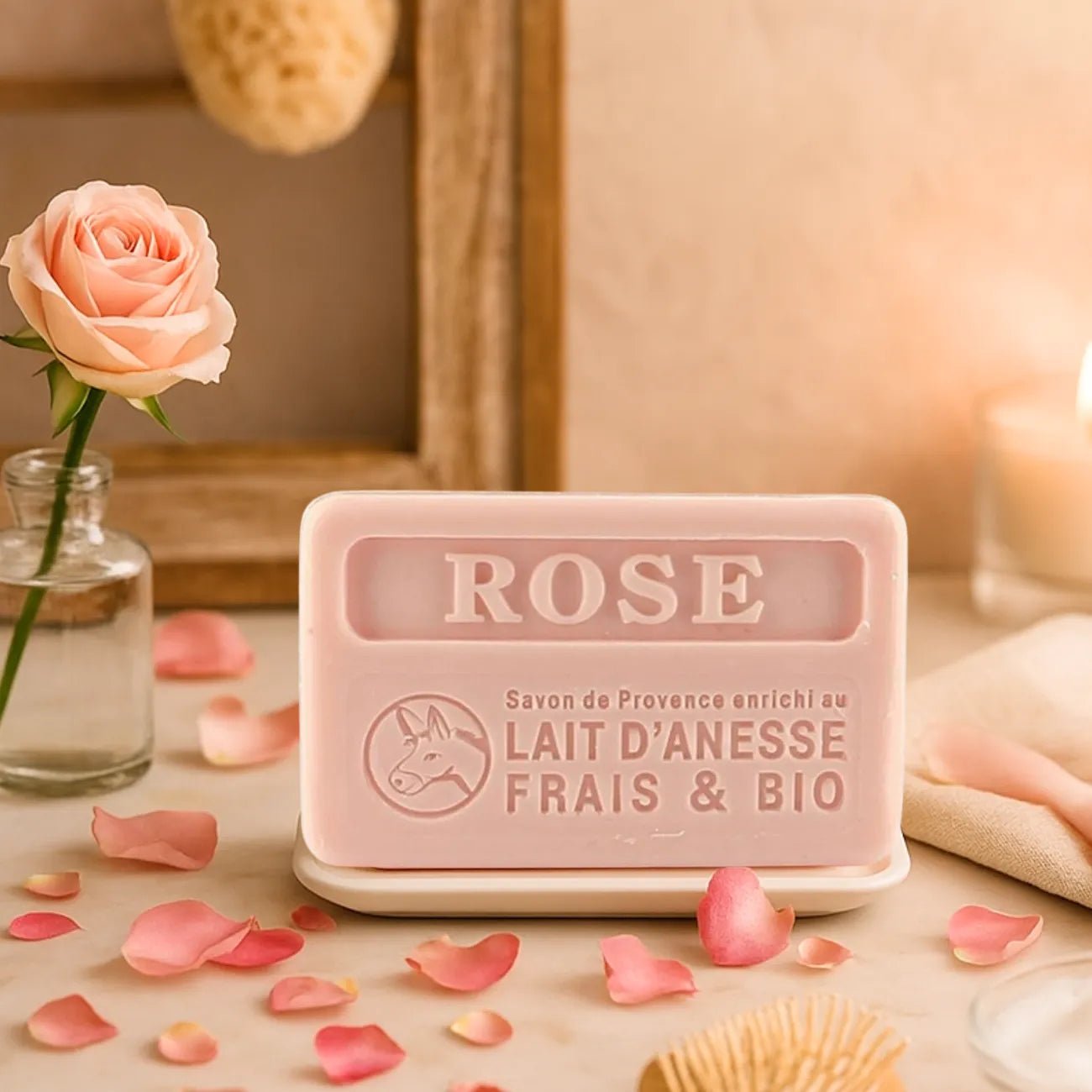 Donkey Milk Soap Rose 100g - Savons.com / Foufour Entreprise - Bar Soap - Savons.com / Foufour Entreprise