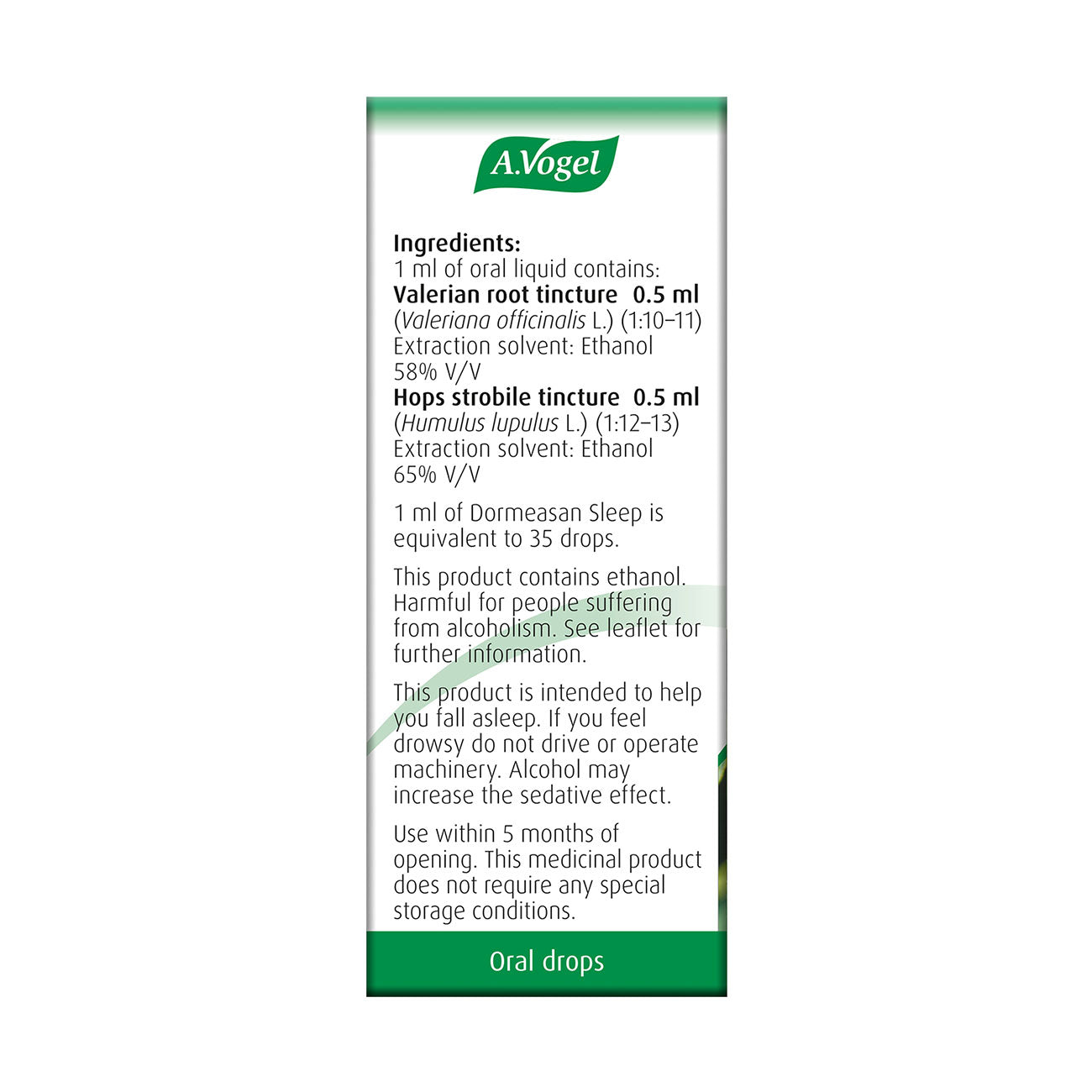 Dormeasan Valerian - Hops Oral Drops 50ml - A. Vogel - Herbal Supplements - Eco Natural Products