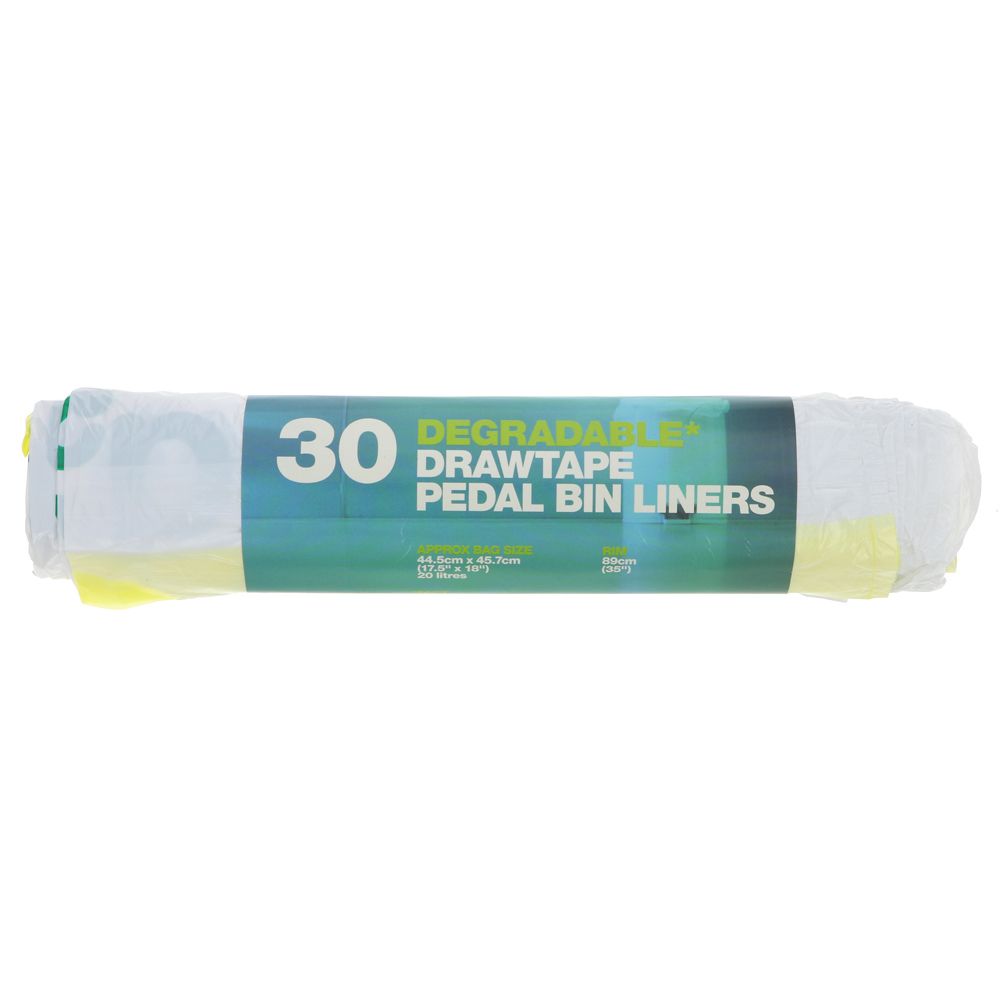 Drawtape Pedal Bin Liner 30 Bags - D2w - Bag (Plastic) - Eco Natural Products