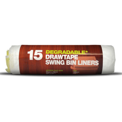 Drawtape Swing Bin Liner 15 Bags - D2w - Bag (Plastic) - Eco Natural Products