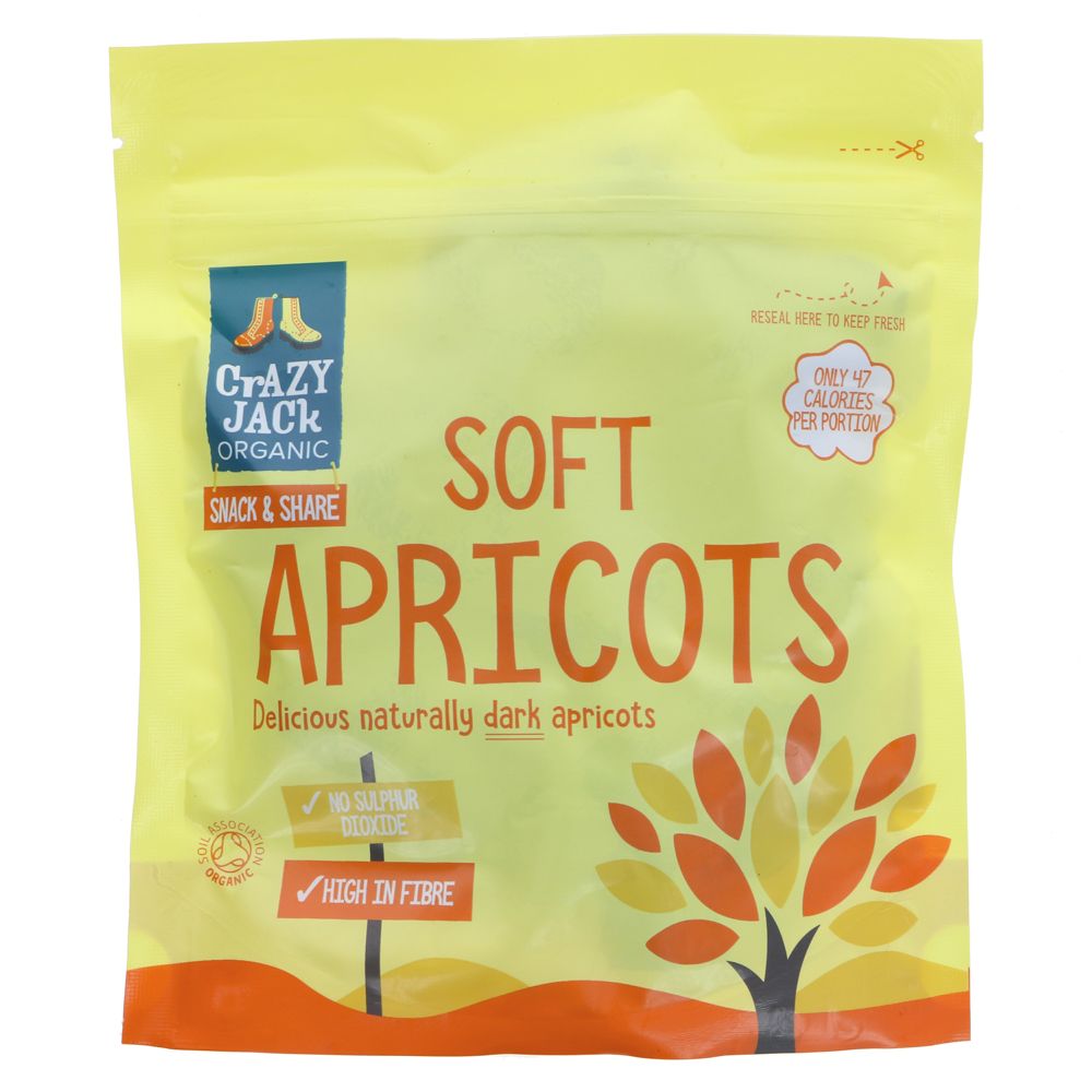 Dried Apricots Soft Ready to Eat Organic 200g - Crazy Jack - Fruit snack - Eco Natural Products