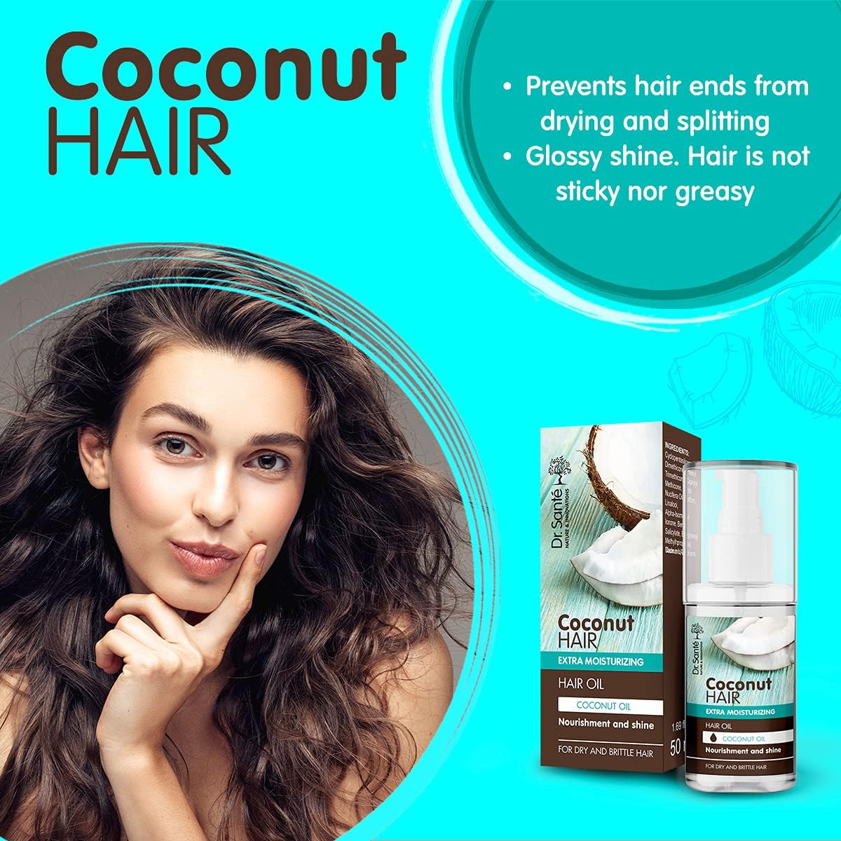 Dr.Sante Coconut Hair Oil 50ml - Eco Natural Products - Dr. Sante - Hair Oil