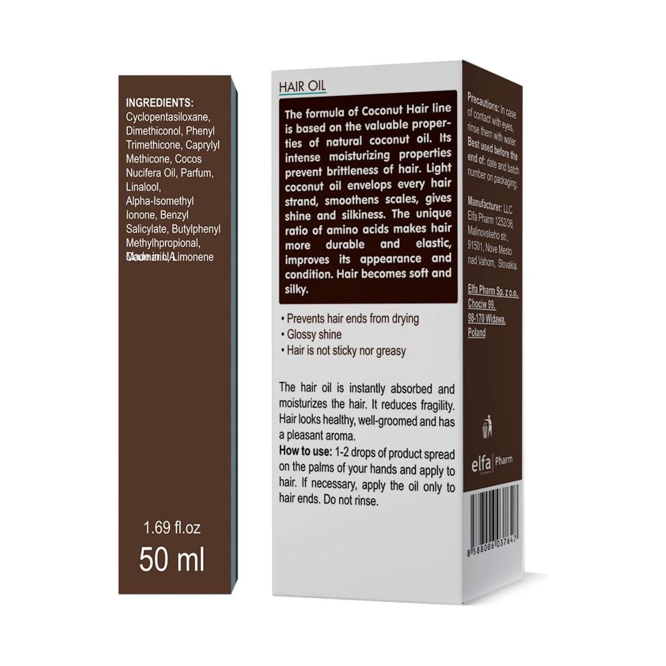 Dr.Sante Coconut Hair Oil 50ml - Dr. Sante - Hair Oil - Eco Natural Products