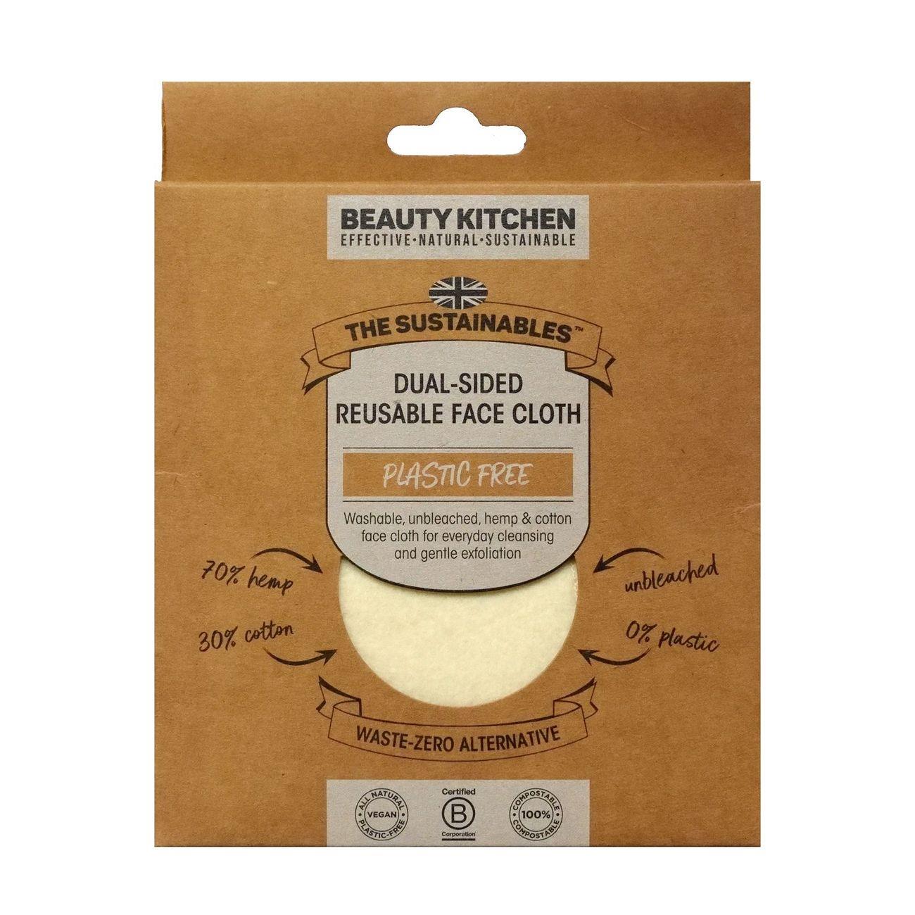 Dual - Sided Reusable Face Cloth 1pc - Beauty Kitchen - Cleansing Pad - Eco Natural Products