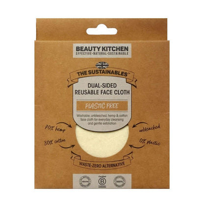 Dual - Sided Reusable Face Cloth 1pc - Beauty Kitchen - Cleansing Pad - Eco Natural Products
