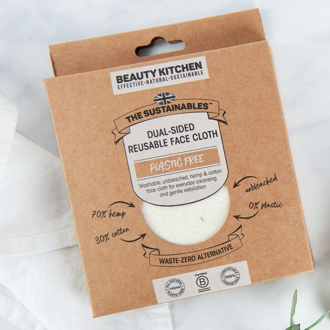 Dual - Sided Reusable Face Cloth 1pc - Beauty Kitchen - Cleansing Pad - Eco Natural Products