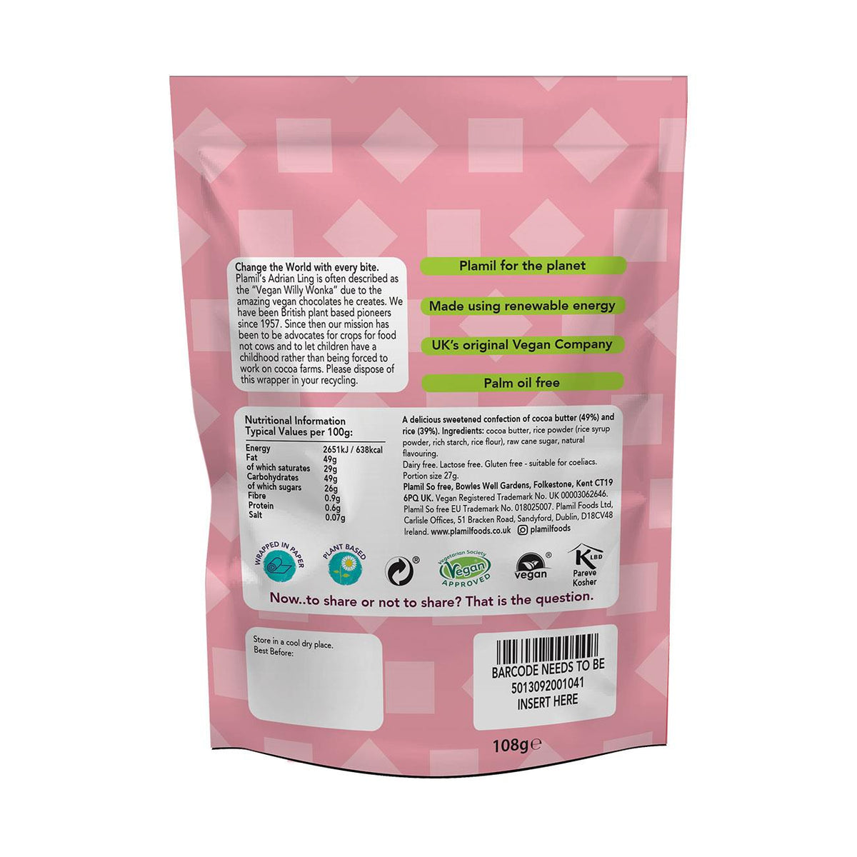 White Vegan Cocoa Bites 108g