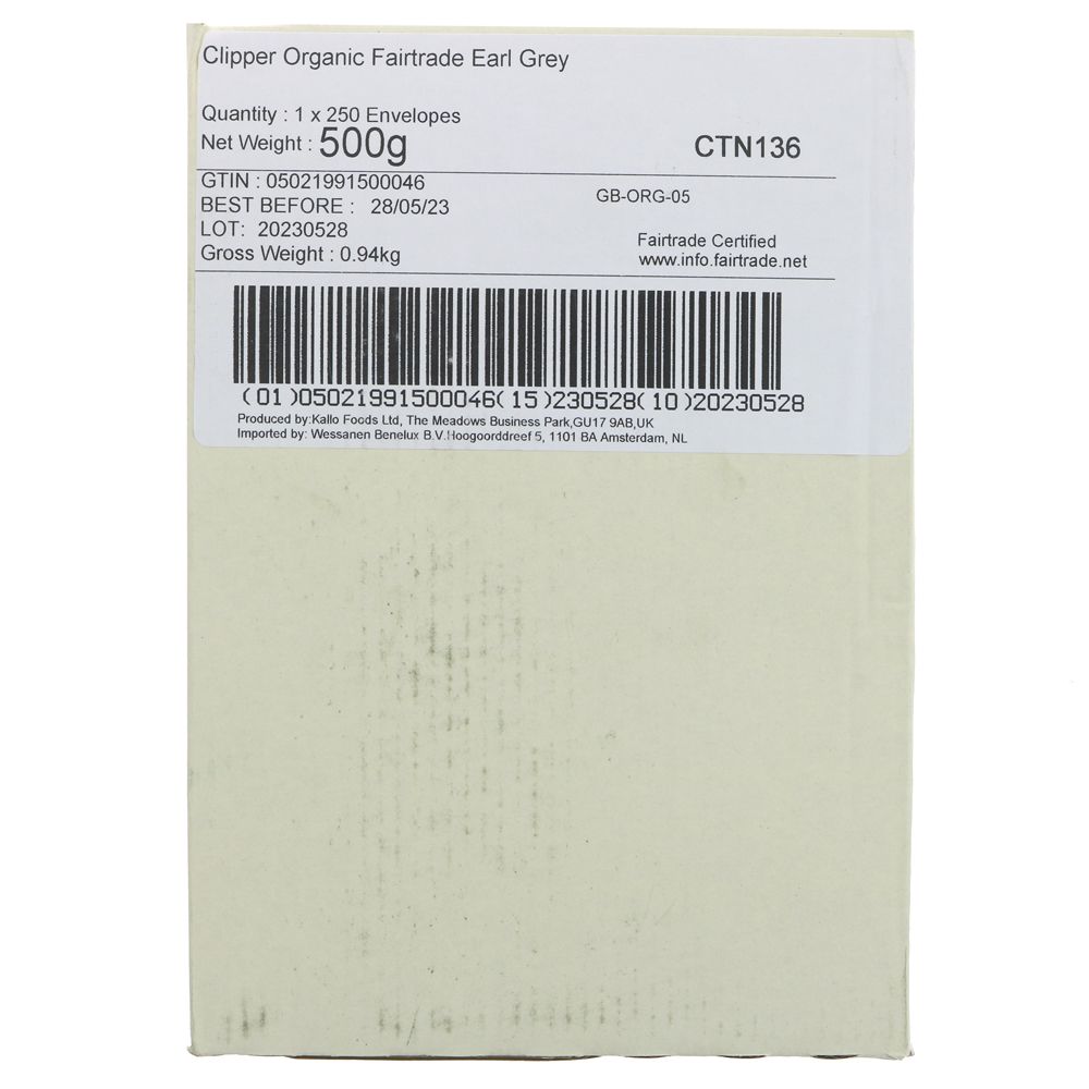 Earl Grey Black Tea 250 Envelopes - Clipper - Black Tea - Eco Natural Products