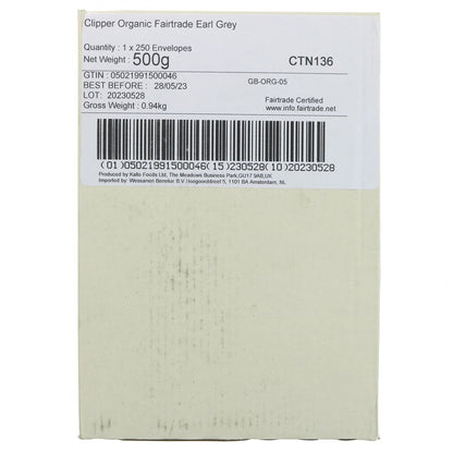 Earl Grey Black Tea 250 Envelopes - Clipper - Black Tea - Eco Natural Products