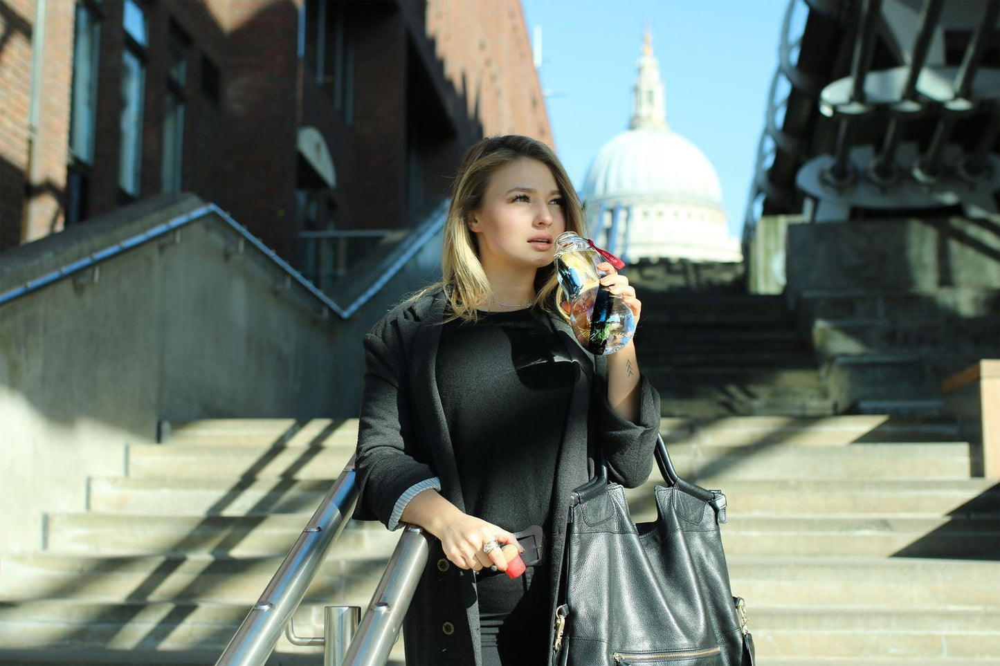 Eau Good Glass Water Bottle Blue 650ml - Black+Blum - Water Bottle - Eco Natural Products