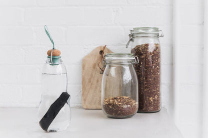 Eau Good Glass Water Bottle Blue 650ml - Black+Blum - Water Bottle - Eco Natural Products