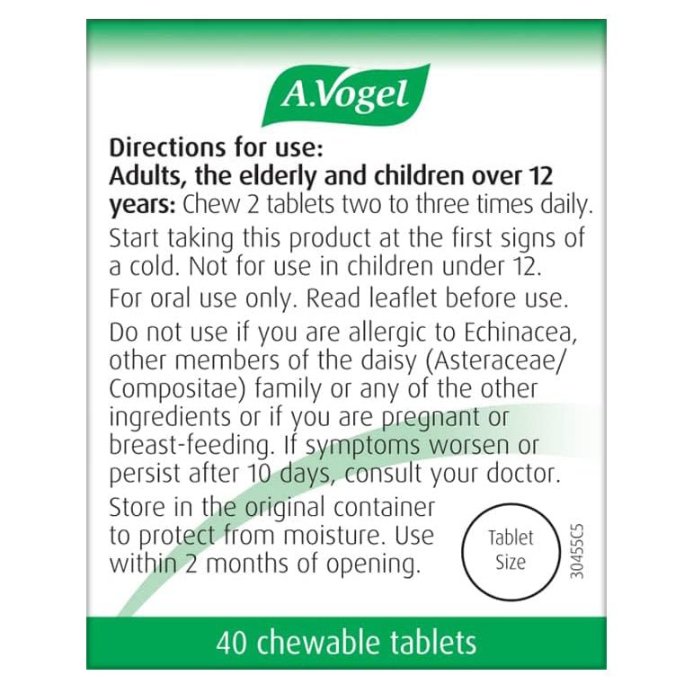 Echinaforce Chewable 40 Tabs - Eco Natural Products - A. Vogel - Herbal Supplements