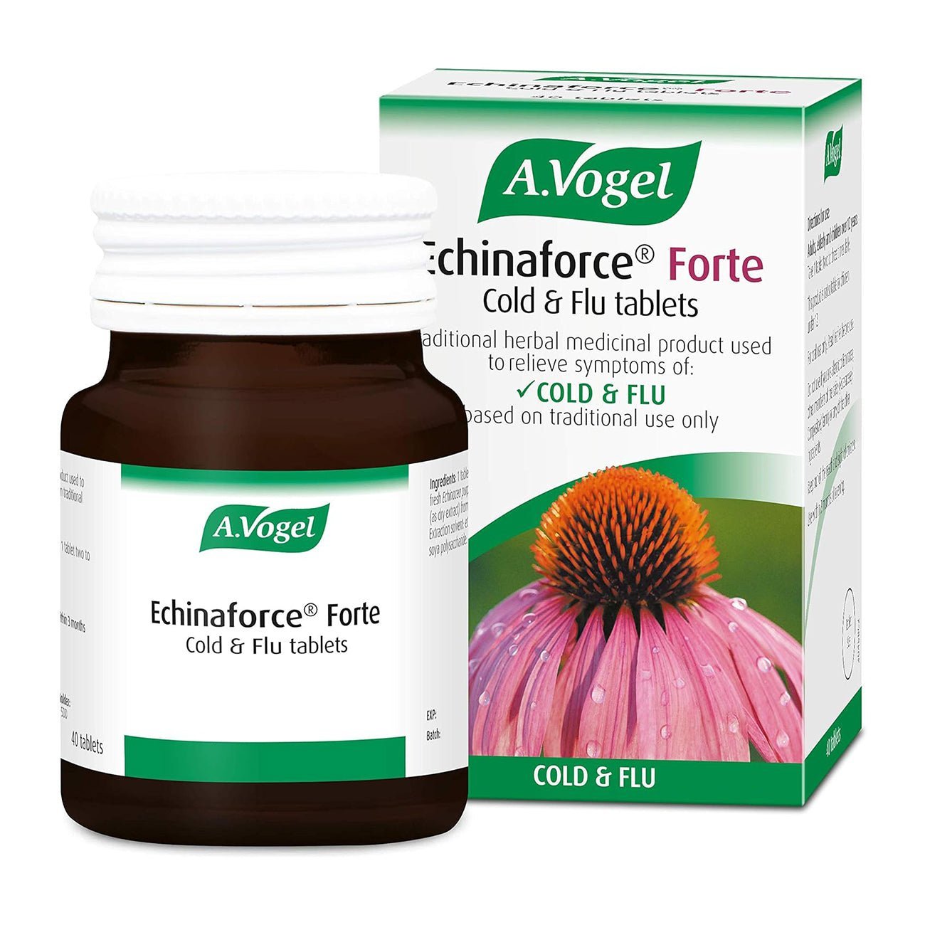 Echinaforce Forte Cold & Flu Tablets Echinacea 40's - A. Vogel - Herbal Supplement - Eco Natural Products
