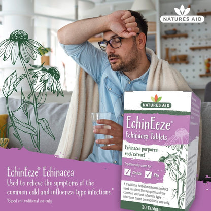 EchinEeze Echinacea 70mg 30 Tablets - Natures Aid - Vitamins & Supplements - Eco Natural Products
