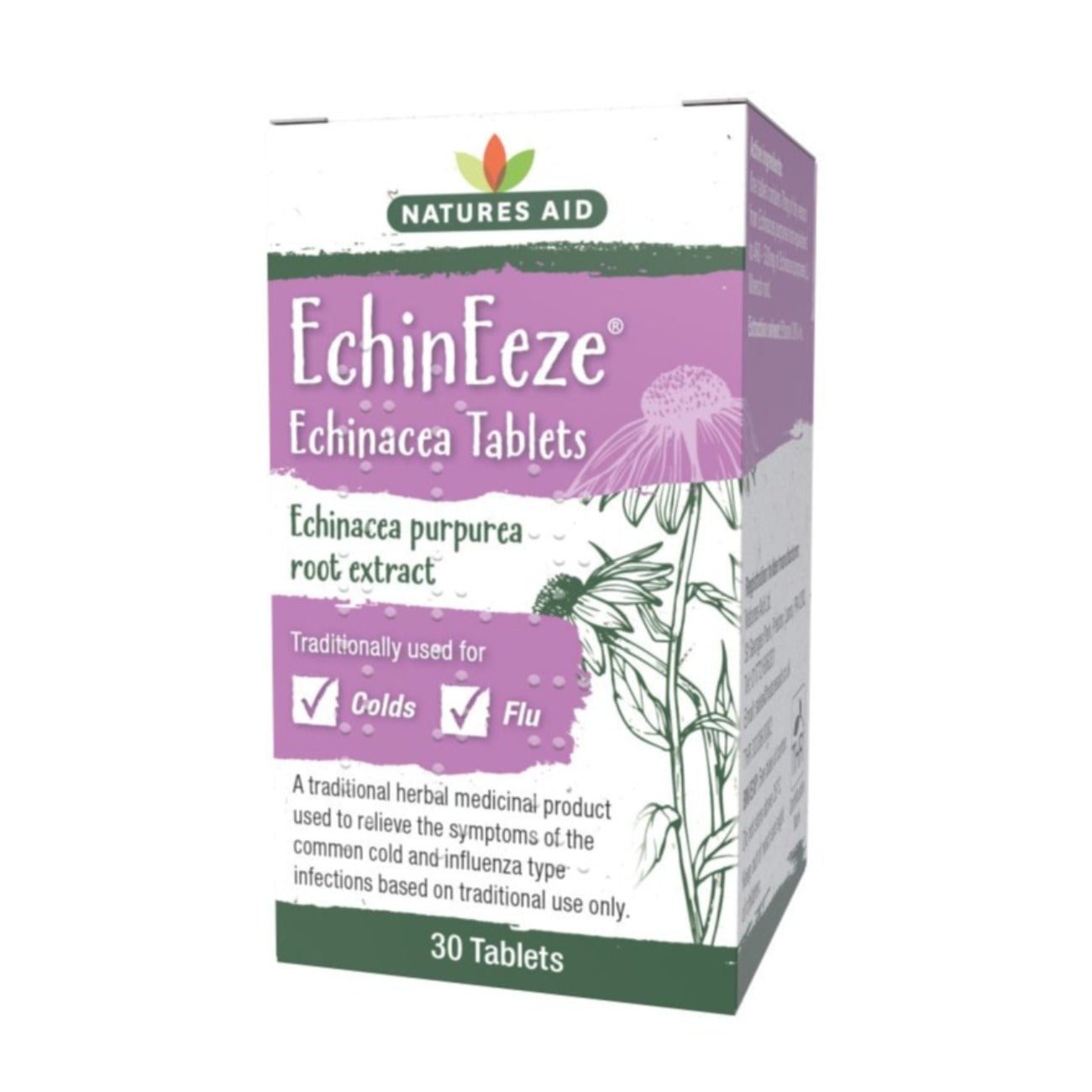 EchinEeze Echinacea 70mg 30 Tablets - Natures Aid - Vitamins & Supplements - Eco Natural Products