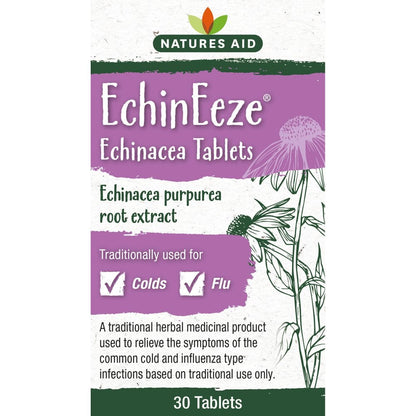 EchinEeze Echinacea 70mg 30 Tablets - Natures Aid - Vitamins & Supplements - Eco Natural Products