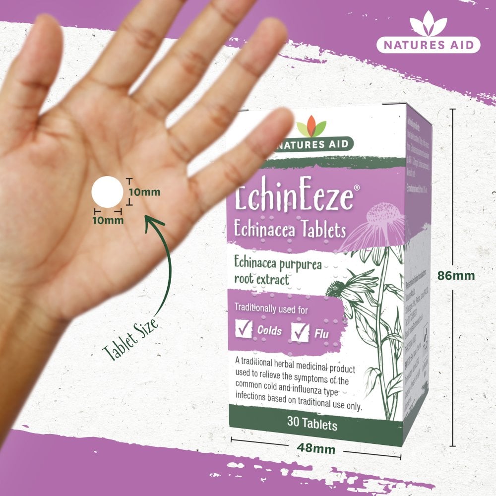 EchinEeze Echinacea 70mg 30 Tablets - Eco Natural Products - Natures Aid - Vitamins & Supplements