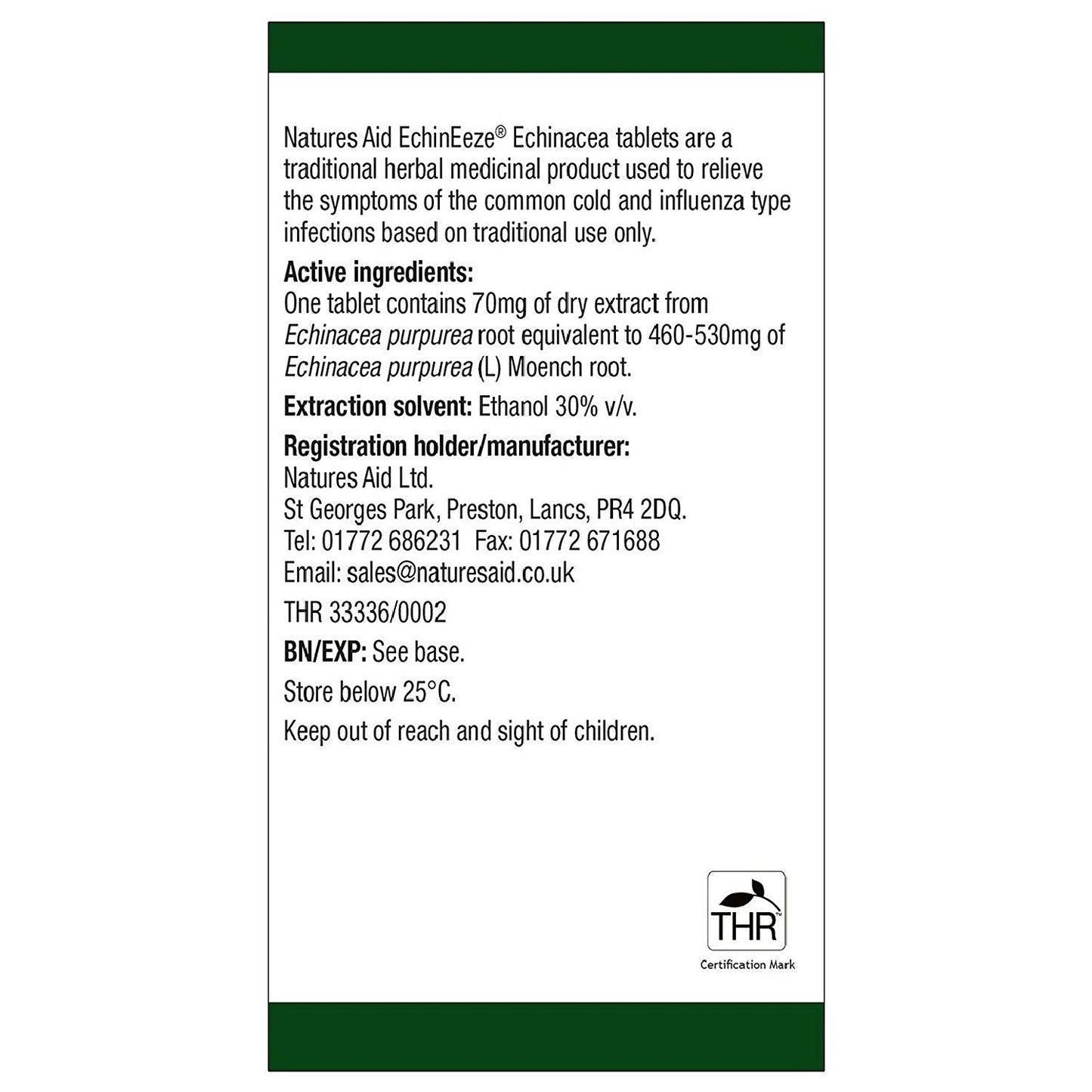 EchinEeze Echinacea 70mg 90 Tablets - Natures Aid - Vitamins & Supplements - Eco Natural Products