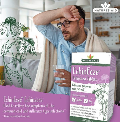EchinEeze Echinacea 70mg 90 Tablets - Natures Aid - Vitamins & Supplements - Eco Natural Products