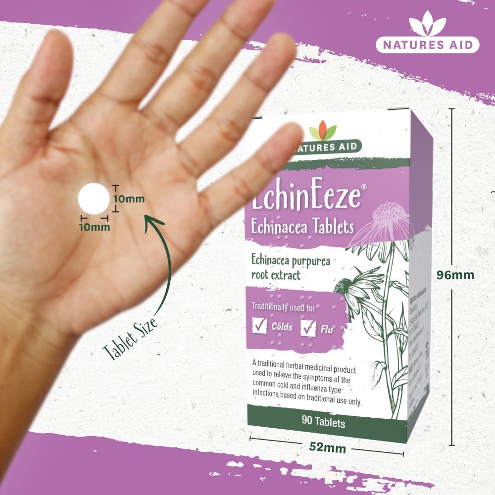 EchinEeze Echinacea 70mg 90 Tablets - Natures Aid - Vitamins & Supplements - Eco Natural Products