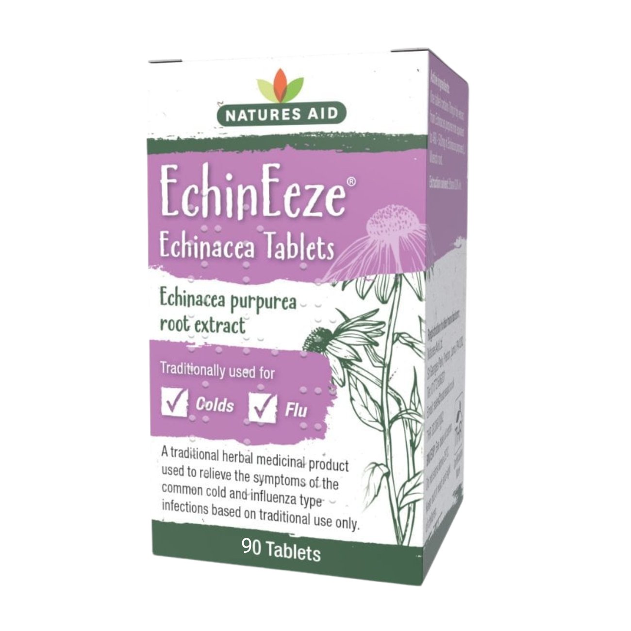 EchinEeze Echinacea 70mg 90 Tablets - Eco Natural Products - Natures Aid - Vitamins & Supplements