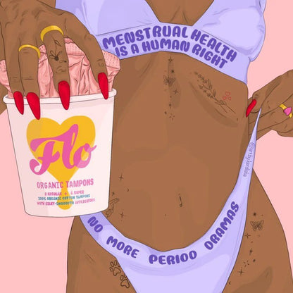 Eco Applicator Organic Cotton Tampons 8 Regular + 6 Super - Here We Flo - Feminine Sanitary Supplies - Eco Natural Products