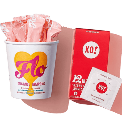 Eco Applicator Organic Cotton Tampons 8 Regular + 6 Super - Here We Flo - Feminine Sanitary Supplies - Eco Natural Products