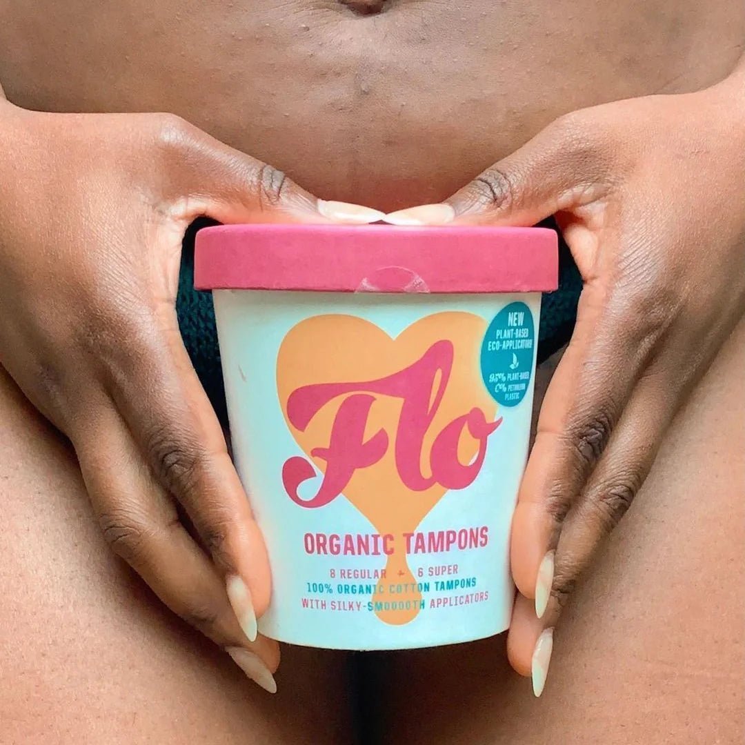 Eco Applicator Organic Cotton Tampons 8 Regular + 6 Super - Here We Flo - Feminine Sanitary Supplies - Eco Natural Products